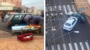 Dois acidentes são registrados no cruzamento ao lado do Centro Cultural “São Pedro”