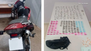 Polícia apreende drogas, motocicleta e possível bloqueador de sinais após fuga em Taquaritinga